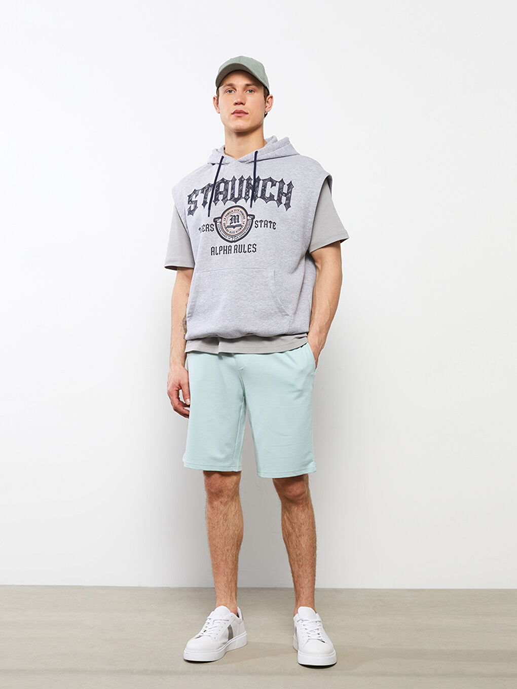 Turkuaz Standart Kalıp Örme Erkek Şort