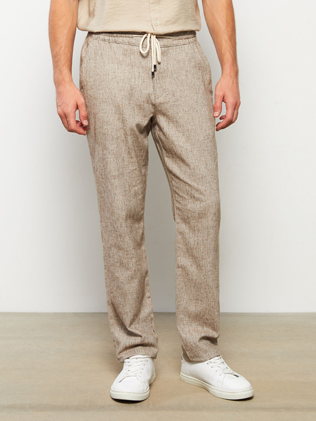 Pantaloni Slim Fit din In pentru Bărbați-3