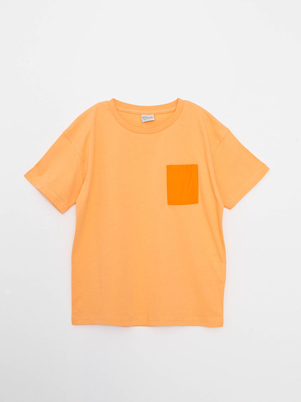 Turuncu Bisiklet Yaka Basic Kısa Kollu Erkek Çocuk Tişört-2
