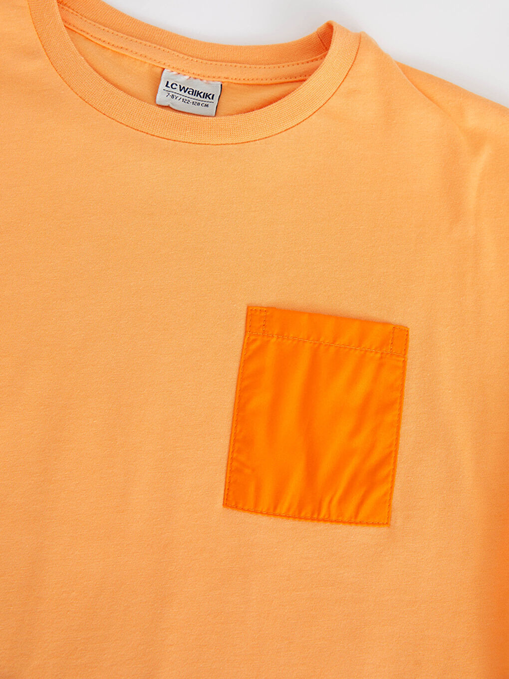 Turuncu Bisiklet Yaka Basic Kısa Kollu Erkek Çocuk Tişört-4