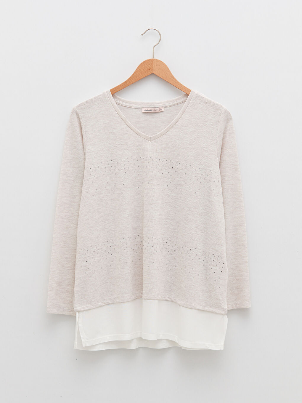 V-Neck Printed Long Sleeve Women's T-Shirt-5