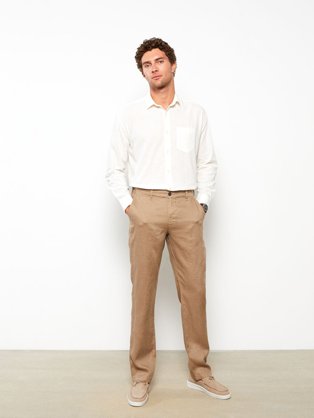 Standard Fit Linen Men's Trousers
