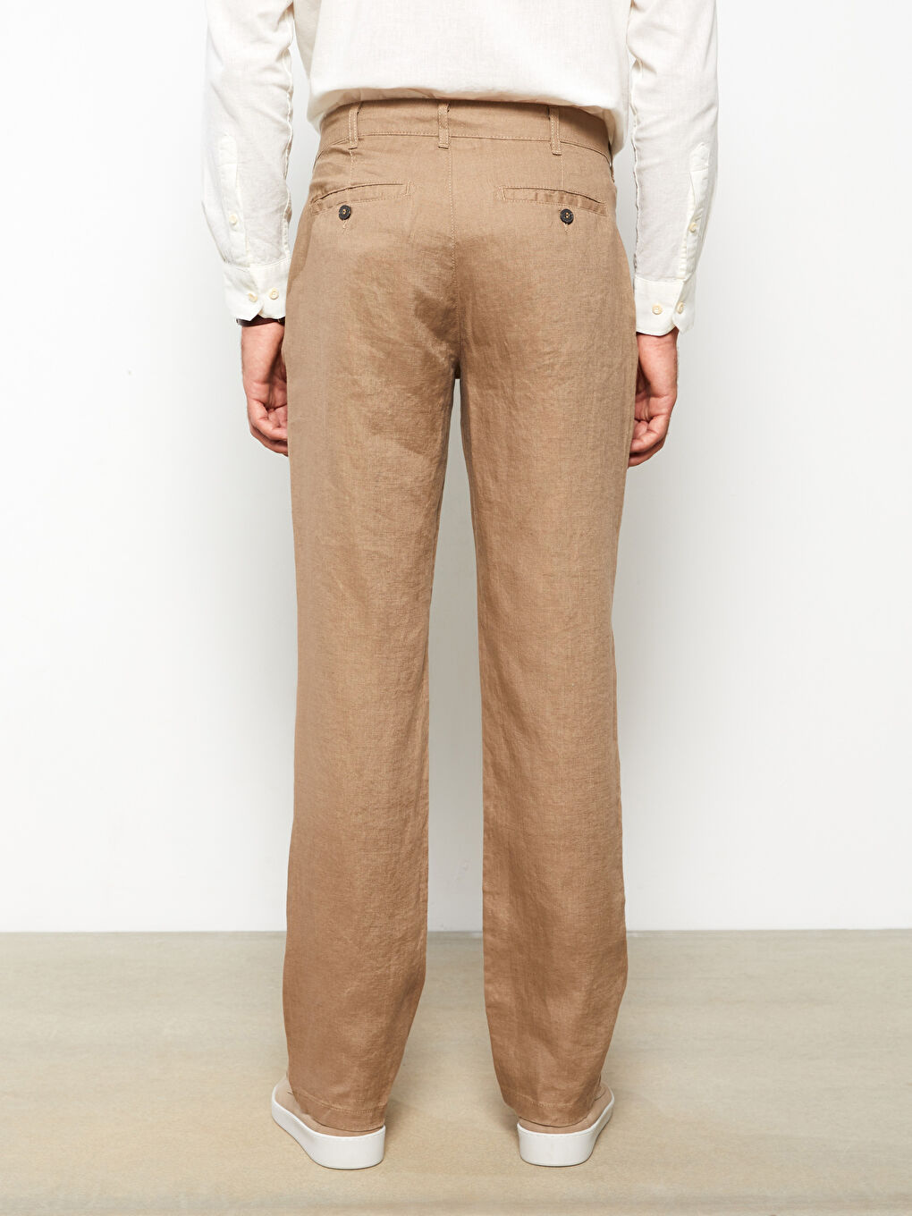 Standard Fit Linen Men's Trousers-4
