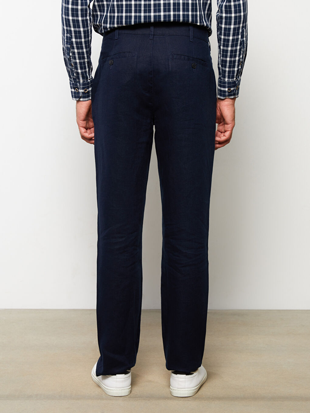 بنطلون كتان عادي للرجال-4
