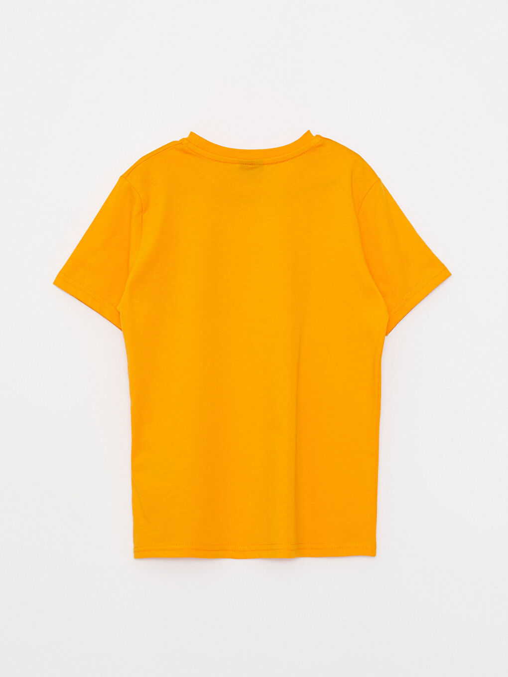 Turuncu Bisiklet Yaka Baskılı Kısa Kollu Pamuklu Erkek Çocuk Tişört-1