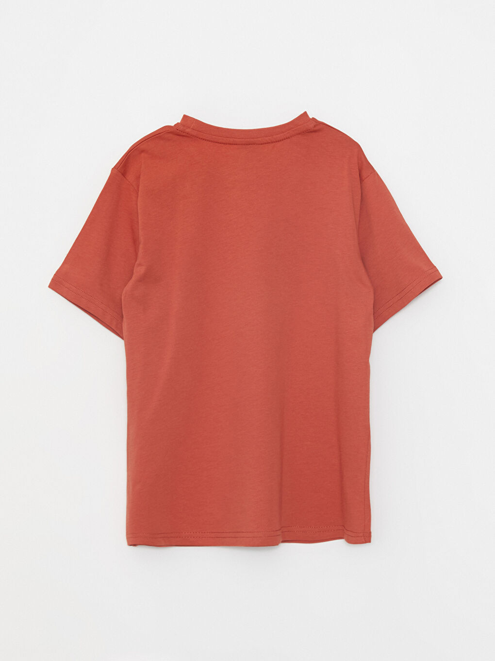 Kahverengi Bisiklet Yaka Baskılı Kısa Kollu Pamuklu Erkek Çocuk Tişört-1