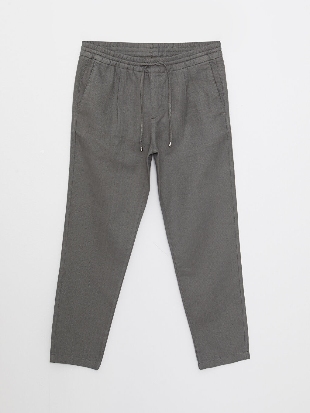 Slim Fit Men's Trousers with Tie Waist Detail -S2CQ00Z8-SCB