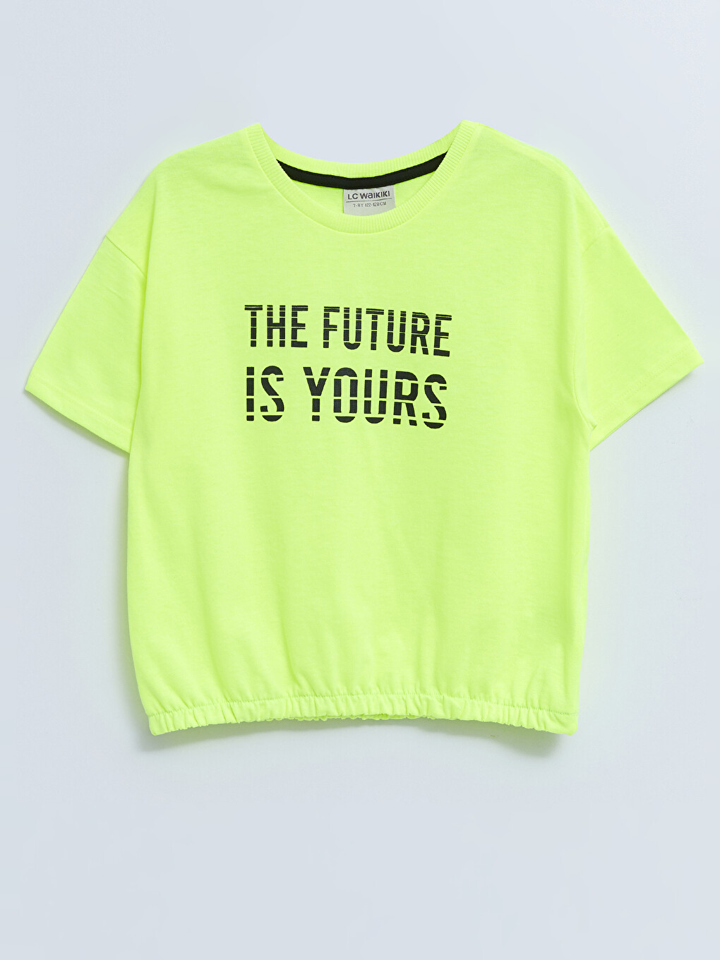 Crew Neck Printed Short Sleeve Girl's Sweatshirt
