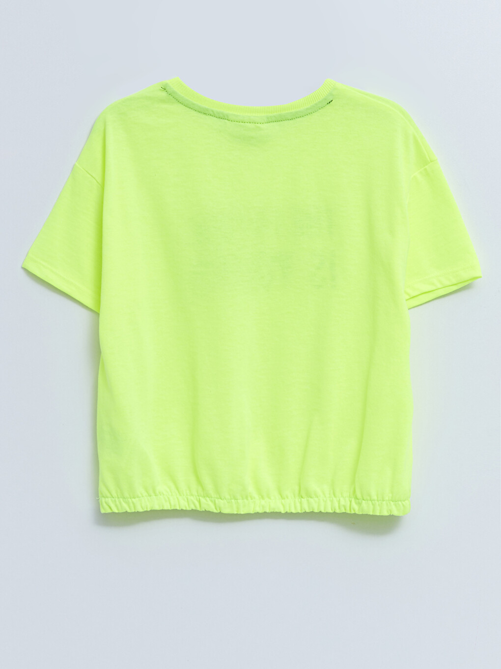 Crew Neck Printed Short Sleeve Girl's Sweatshirt-1