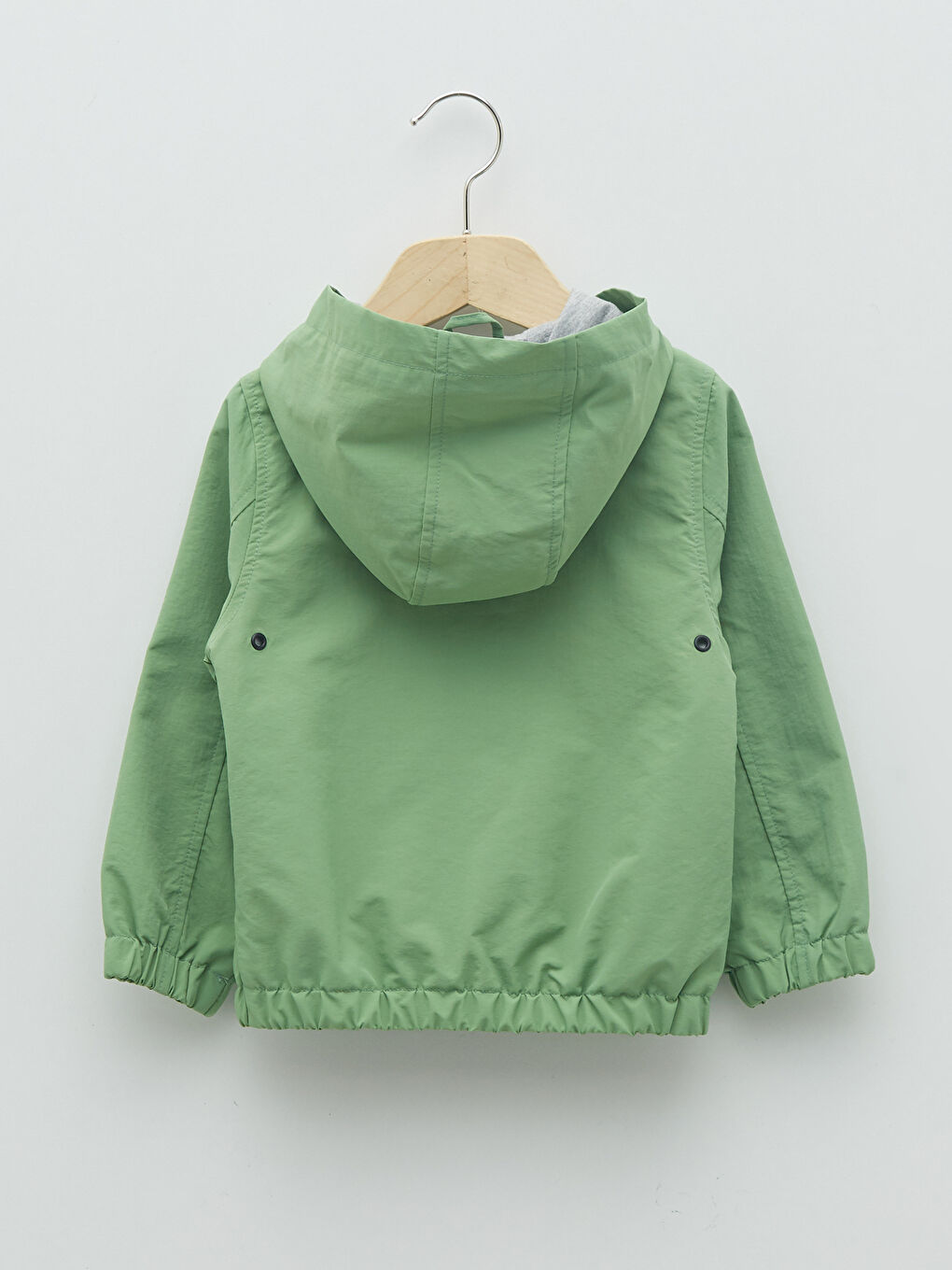 معطف أولاد رضع بسحاب بغطاء للرأس وكم طويل أساسي-1