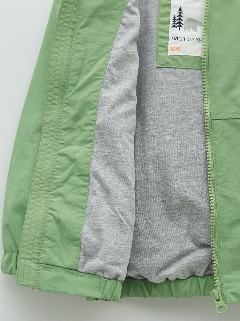 معطف أولاد رضع بسحاب بغطاء للرأس وكم طويل أساسي-2