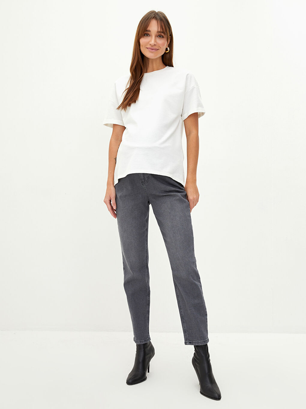 Elastic Waist Mom Fit Pocket Detailed Rodeo Maternity Jeans -S2CQ38Z8-GRD