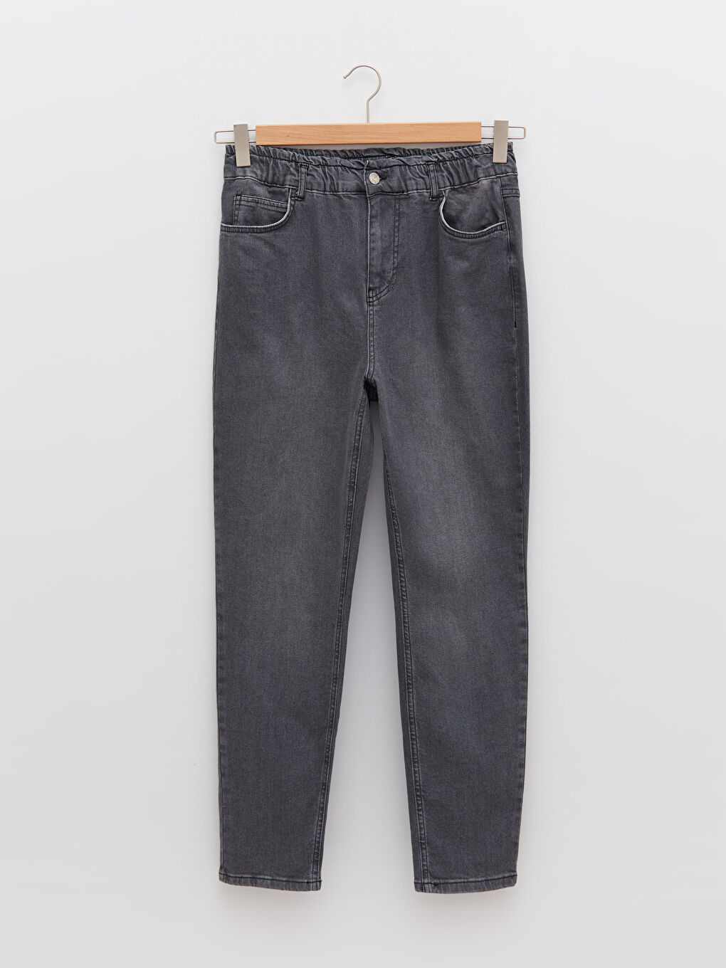 Elastic Waist Mom Fit Pocket Detailed Rodeo Maternity Jeans -S2CQ38Z8-GRD