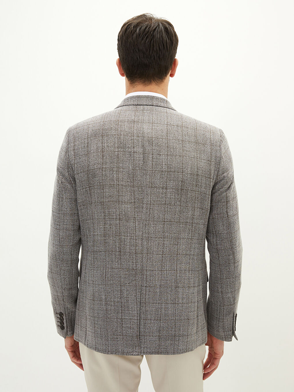 Bej Standart Kalıp Erkek Blazer Ceket-4