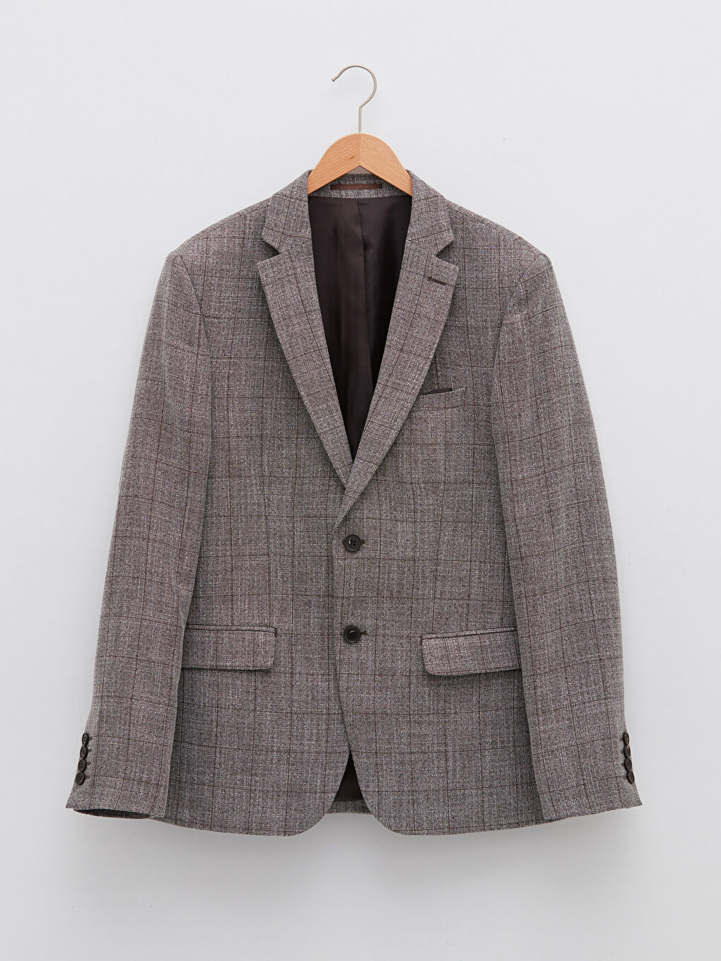 Bej Standart Kalıp Erkek Blazer Ceket-5