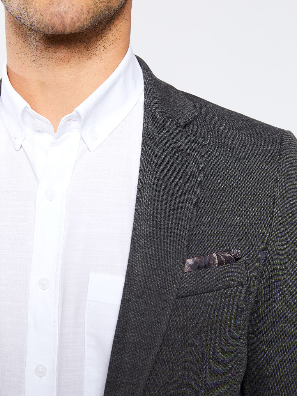 Antrasit Dar Kalıp Erkek Blazer Ceket-3