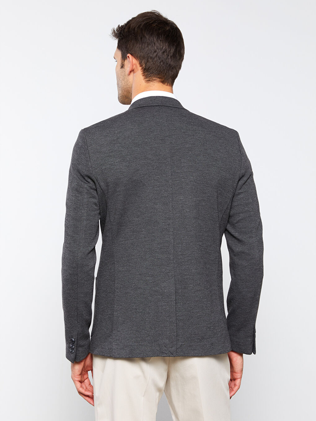 Antrasit Dar Kalıp Erkek Blazer Ceket-4