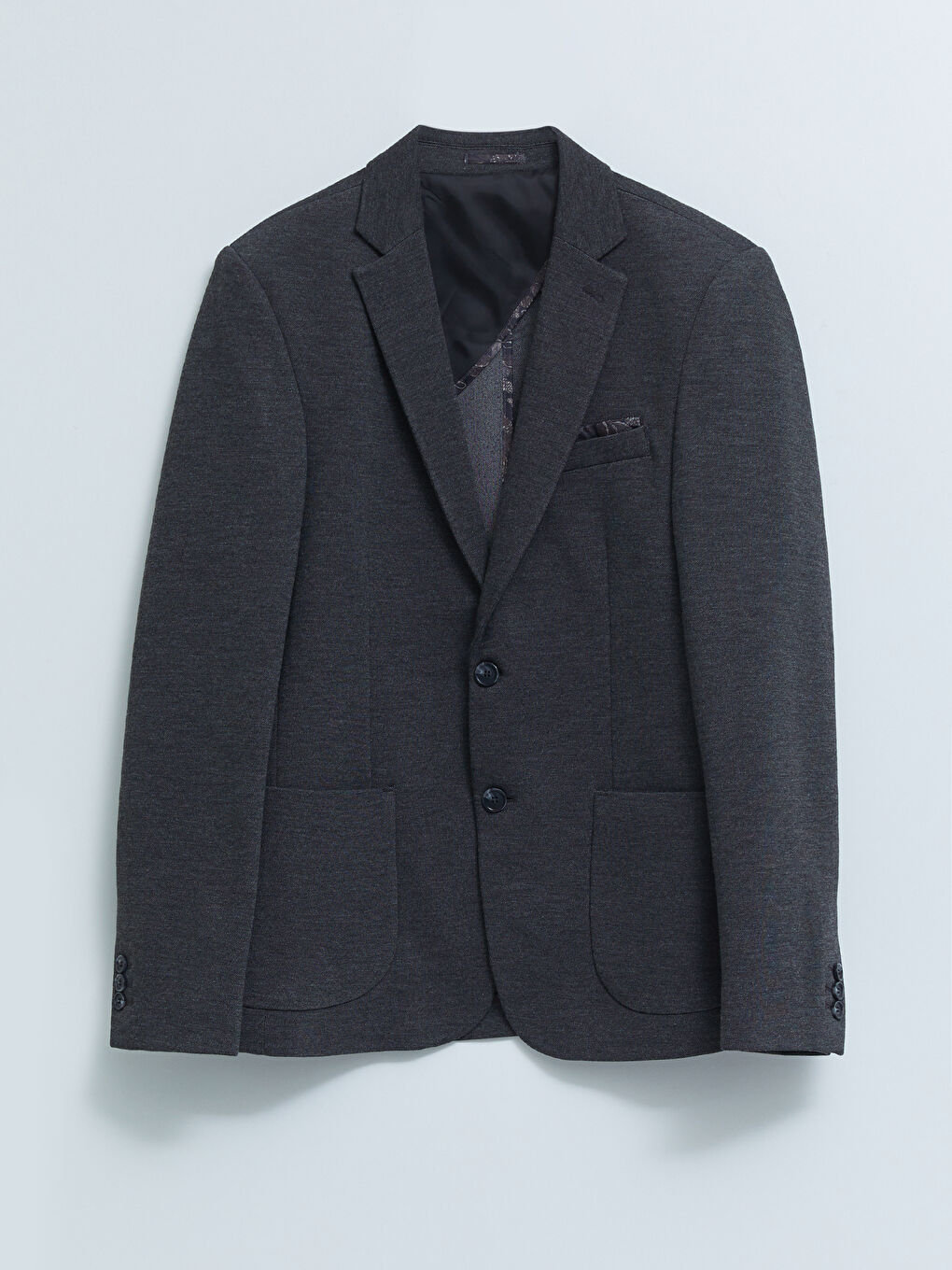 Antrasit Dar Kalıp Erkek Blazer Ceket-5