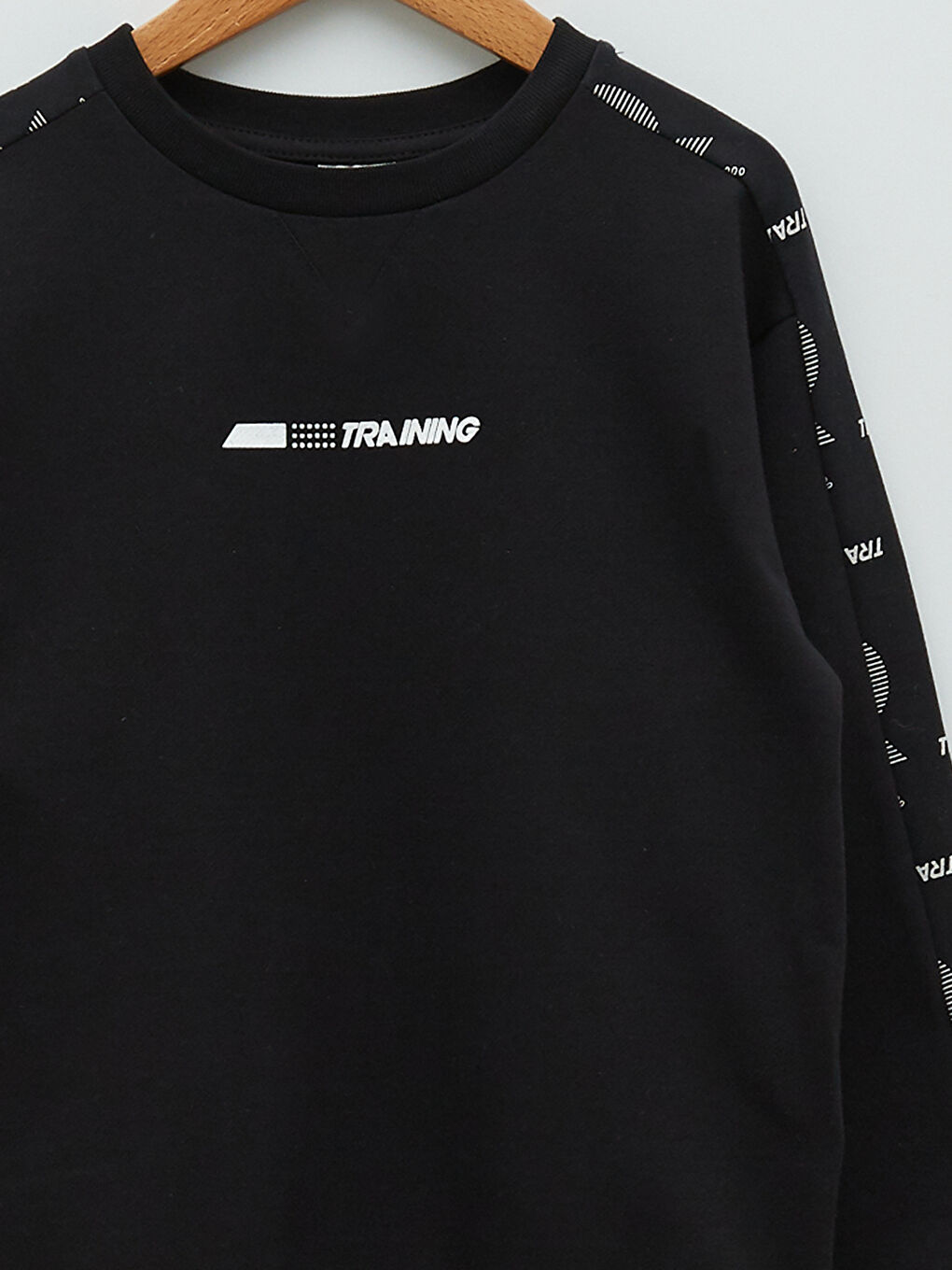 Siyah Bisiklet Yaka Baskılı Uzun Kollu Erkek Çocuk Sweatshirt-2