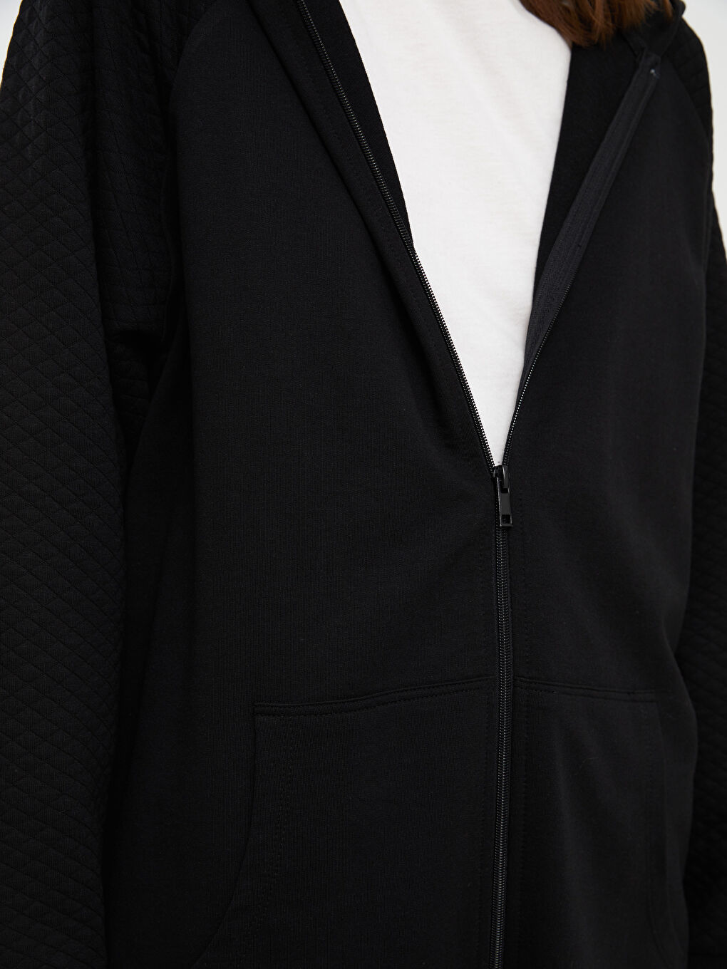 كارديجان رياضي مبطّن بكابوش كم طويل للسيدات-3