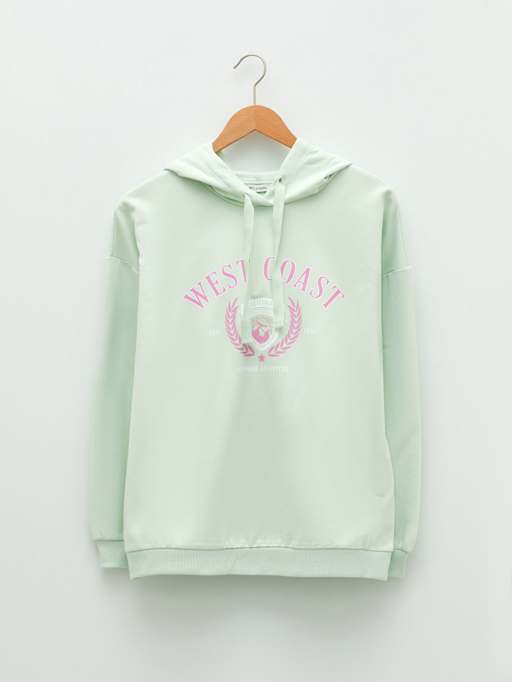 LCW Vision Pastel Yeşil Baskılı Uzun Kollu Kadın Hoodie - 6