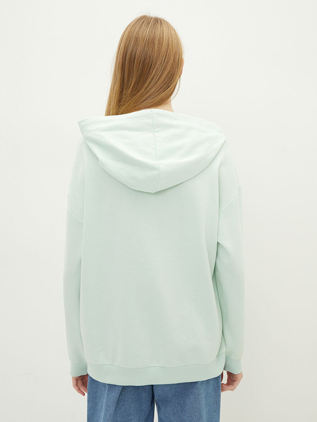 LCW Vision Pastel Yeşil Baskılı Uzun Kollu Kadın Hoodie - 5