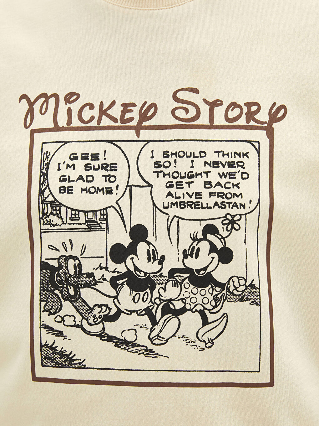 Свитшот-туника с круглым вырезом, принтом Микки Мауса, длинным рукавом, оверсайз для женщин-3