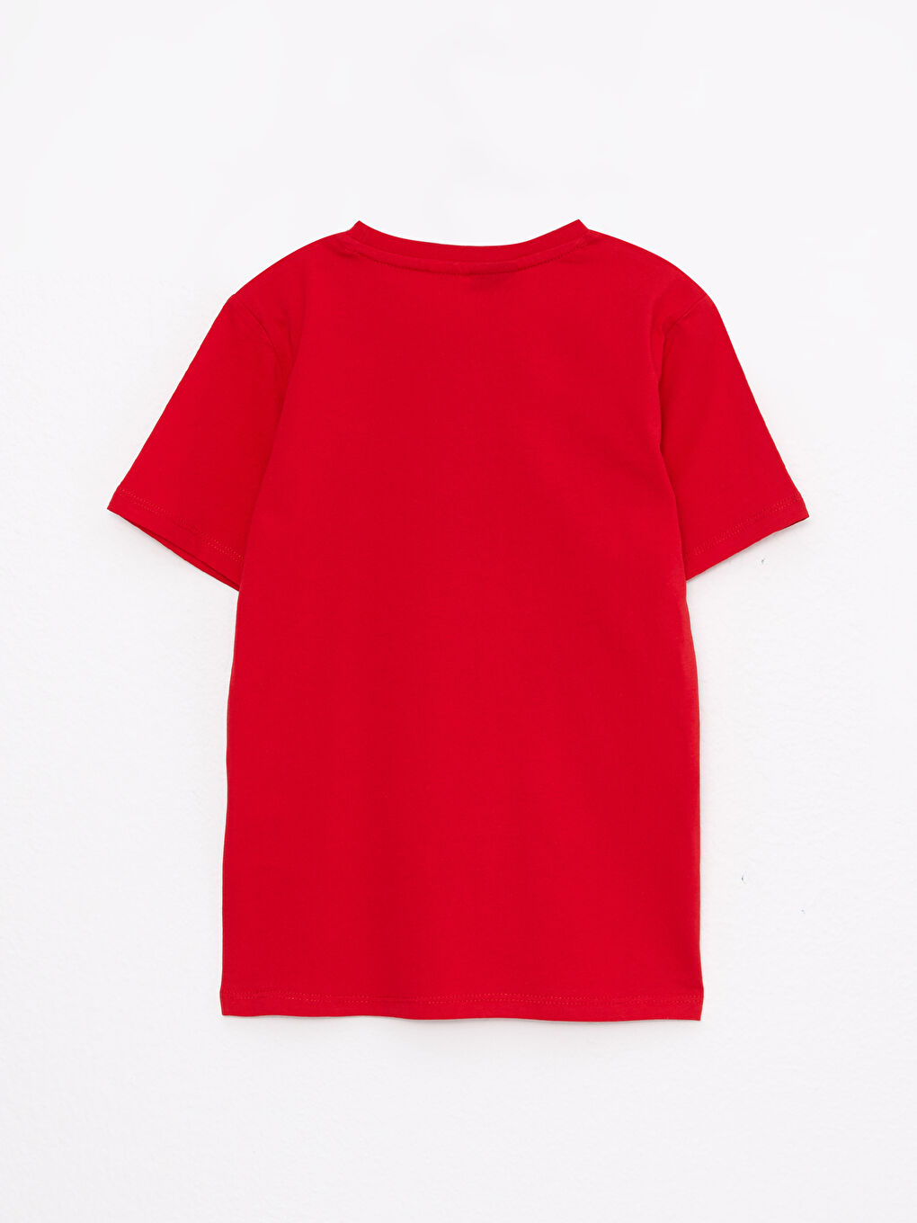Kırmızı Bisiklet Yaka Batman Baskılı Kısa Kollu Pamuklu Erkek Çocuk Tişört-1