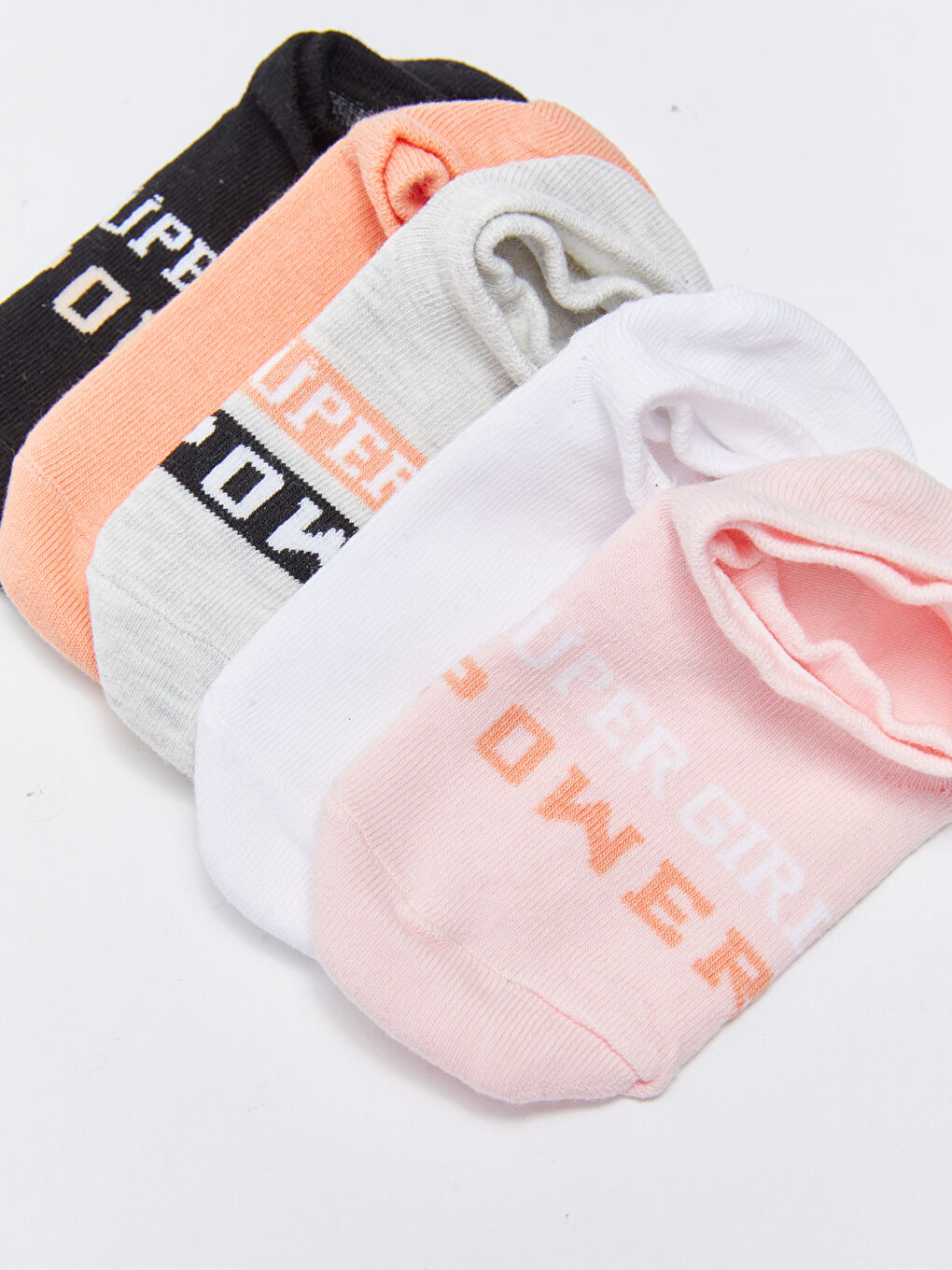 Pembe Desenli Kız Çocuk Patik Çorap 5'li-2