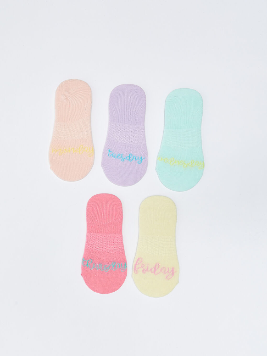Patterned Girls' Invisible Socks 5 Pack-1