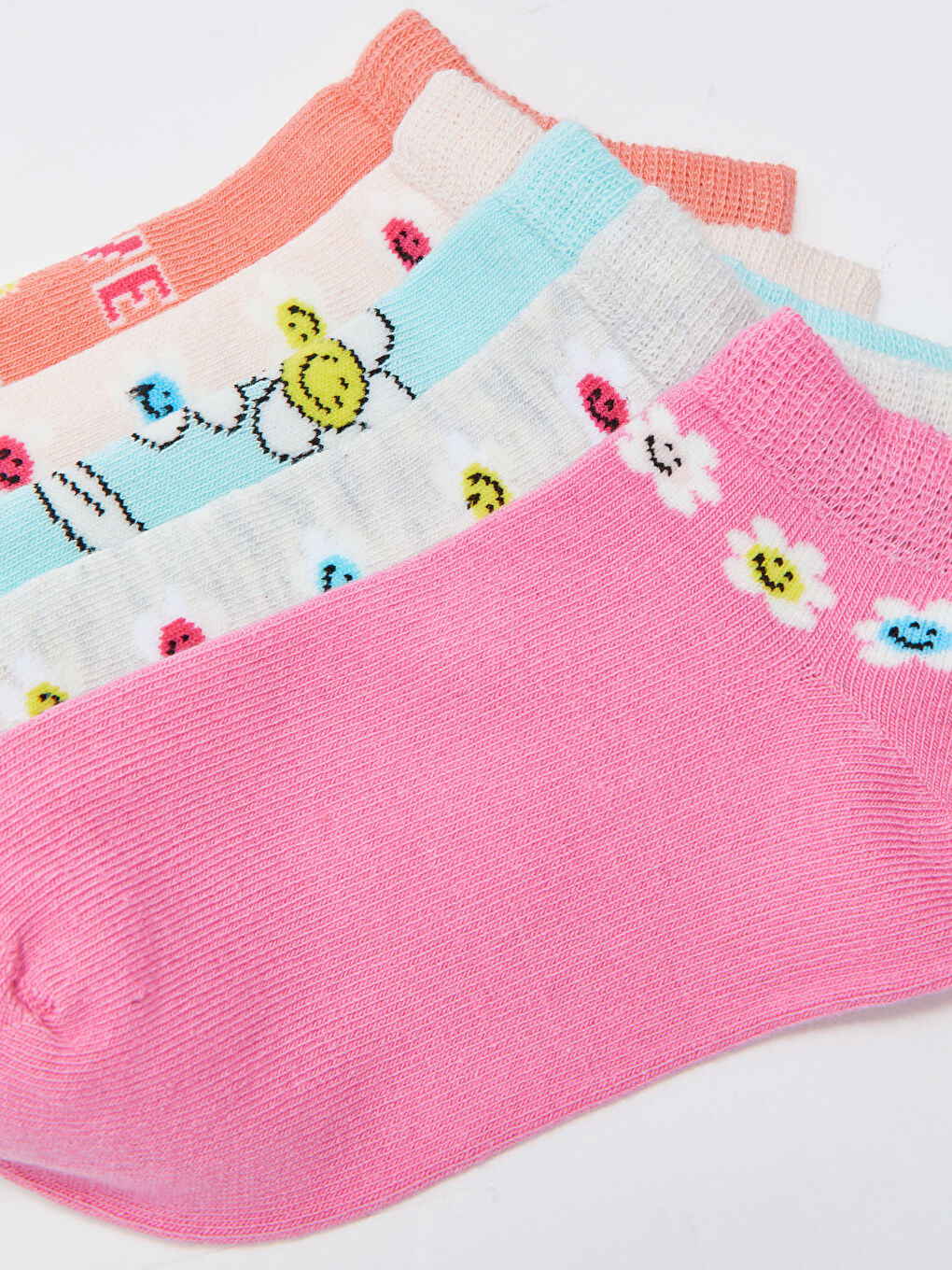 Носки-ботильоны с узором для девочек, комплект из 5 штук-2