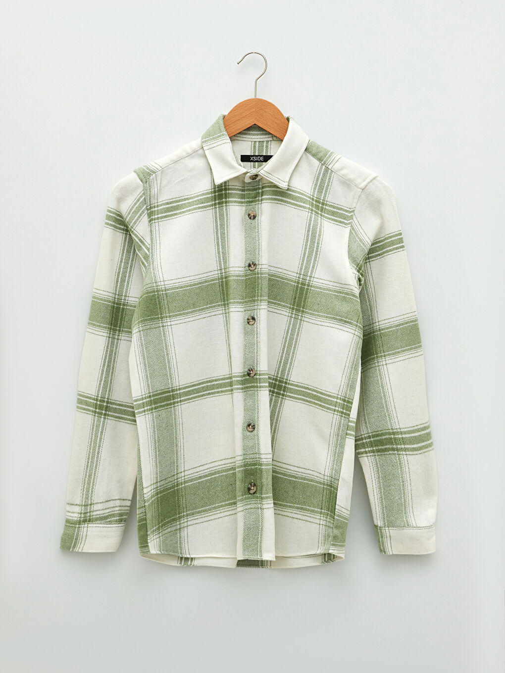 Yeşil Regular Fit Uzun Kollu Ekose Erkek Oduncu Gömlek Ceket-5