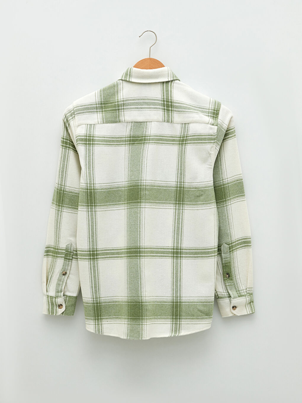 Yeşil Regular Fit Uzun Kollu Ekose Erkek Oduncu Gömlek Ceket-6