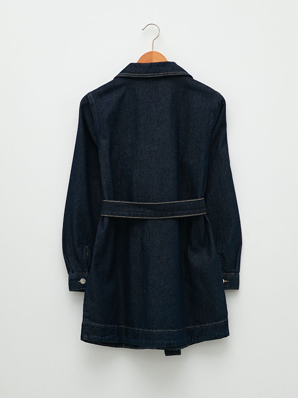 Shirt Collar Straight Pocket Detailed Long Sleeve Women's Rodeo Jean Jacket -S2CS09Z8-309