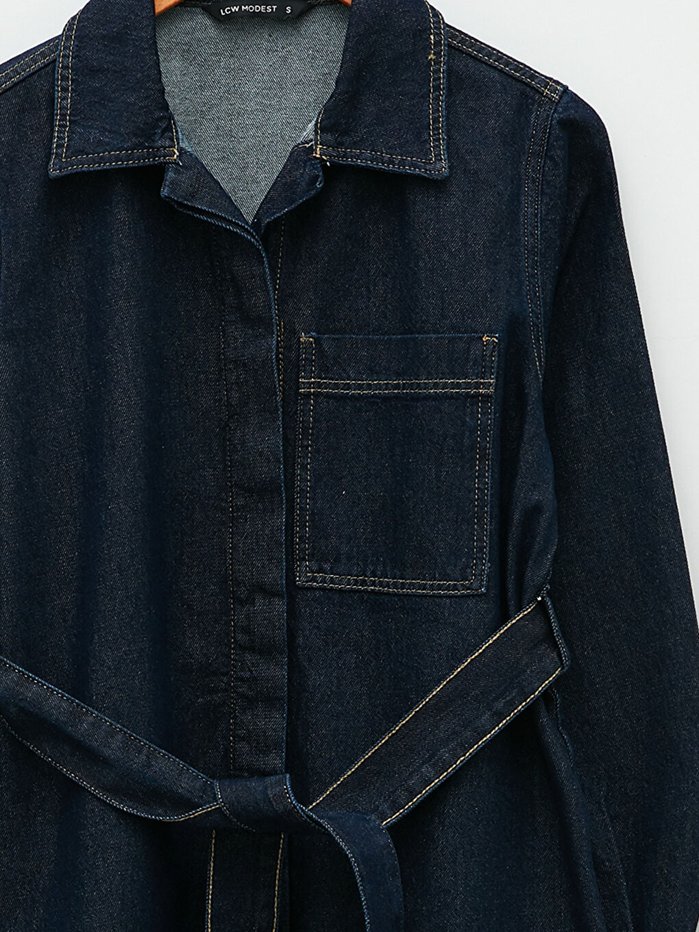 Shirt Collar Straight Pocket Detailed Long Sleeve Women's Rodeo Jean Jacket -S2CS09Z8-309