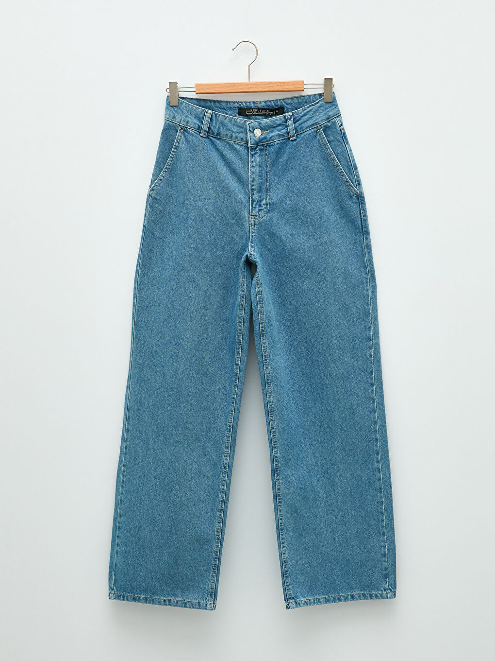 İndigo Standart Fit Cep Detaylı Kadın Rodeo Jean Pantolon-5