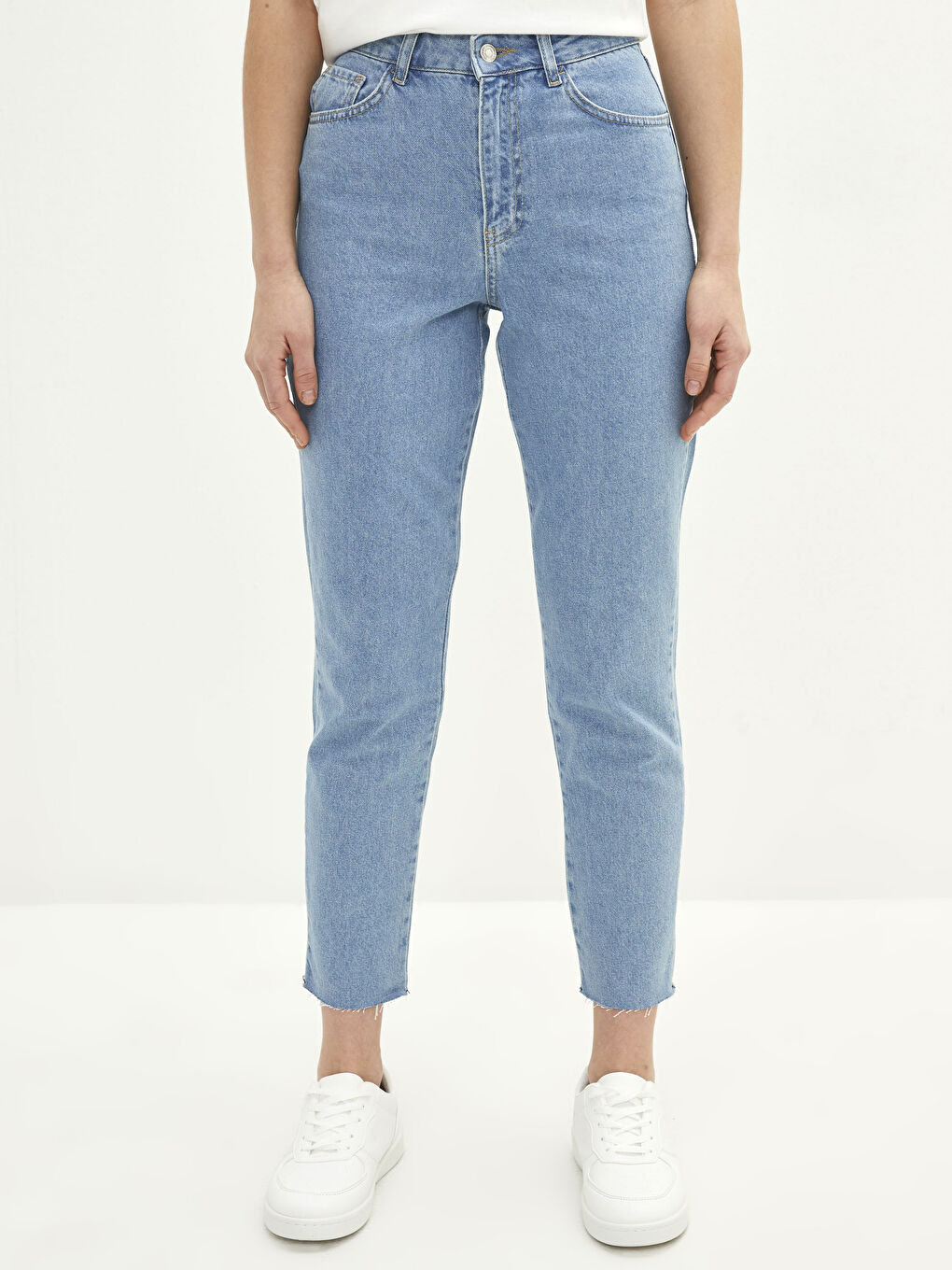 İndigo Standart Fit Cep Detaylı Kadın Rodeo Jean Pantolon-2