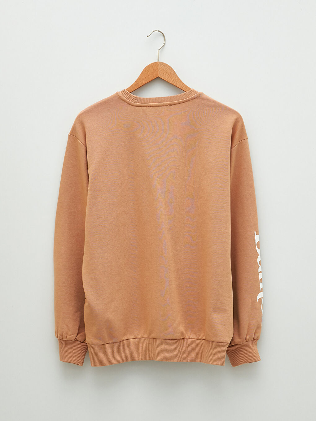 Bej Bisiklet Yaka Bambi Baskılı Uzun Kollu Kadın Sweatshirt-6