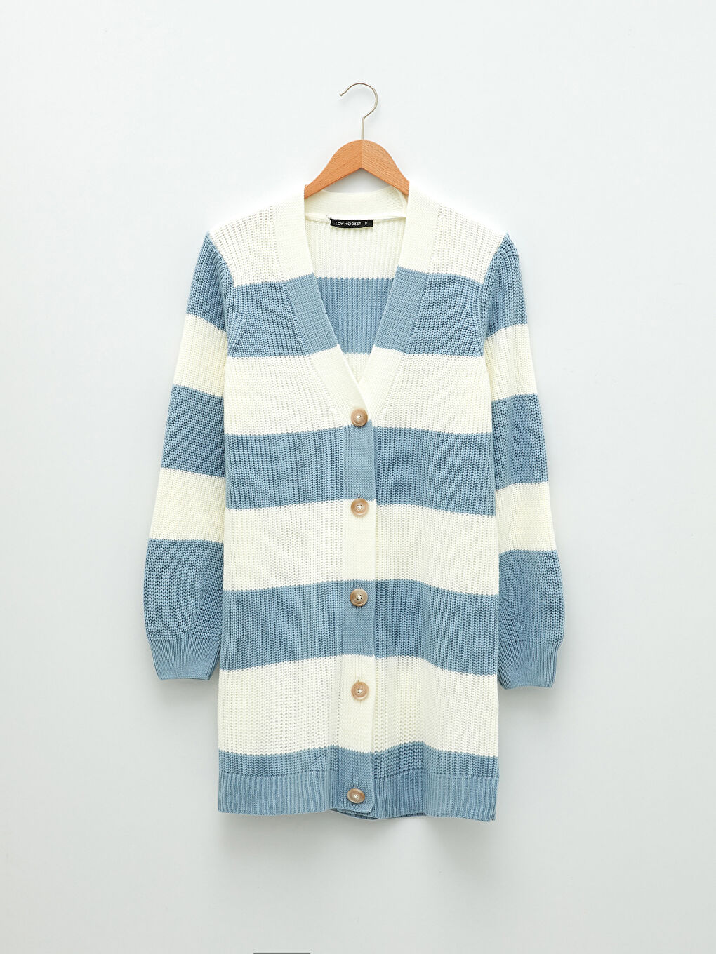 Cardigan en Tricot à Encolure en V et Bloc de Couleurs avec Manches Longues pour Femmes-5