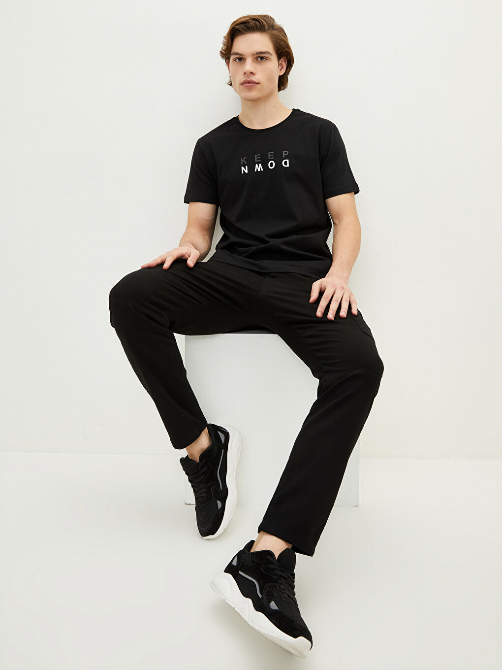 Crew Neck Short Sleeve Printed Combed Cotton Men's T-shirt