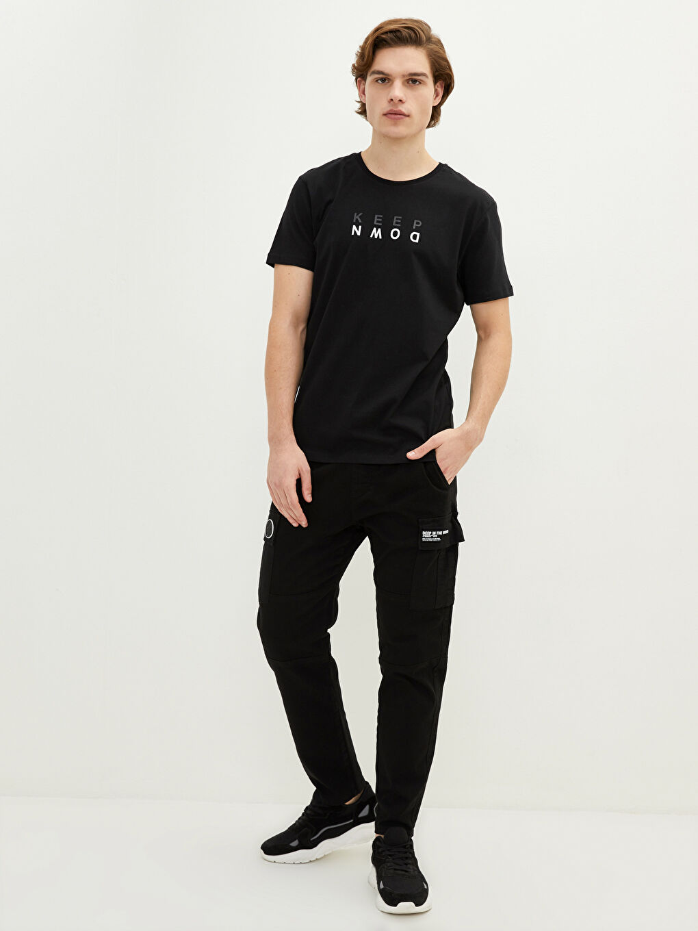 Crew Neck Short Sleeve Printed Combed Cotton Men's T-shirt-1