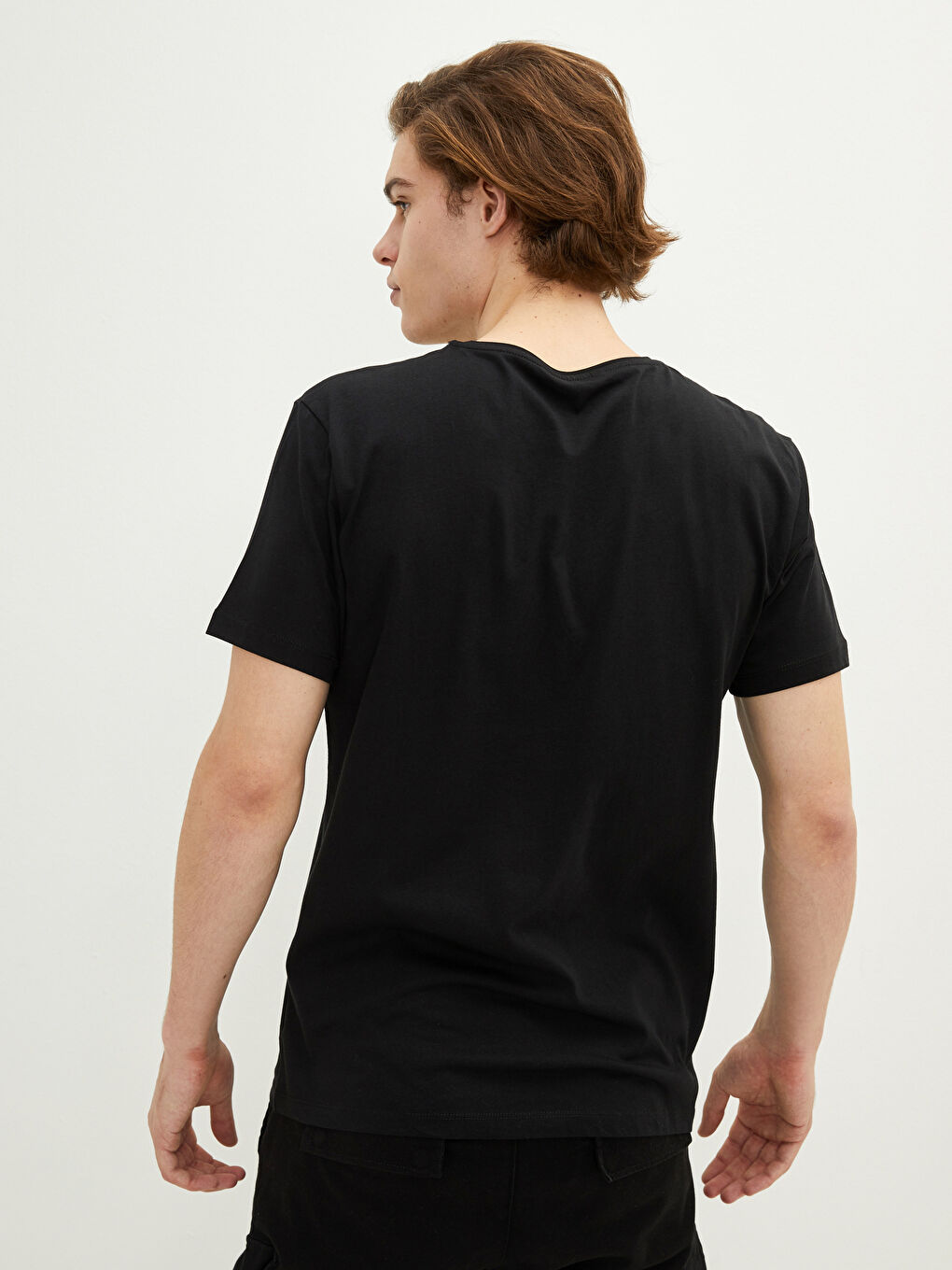 Crew Neck Short Sleeve Printed Combed Cotton Men's T-shirt-4