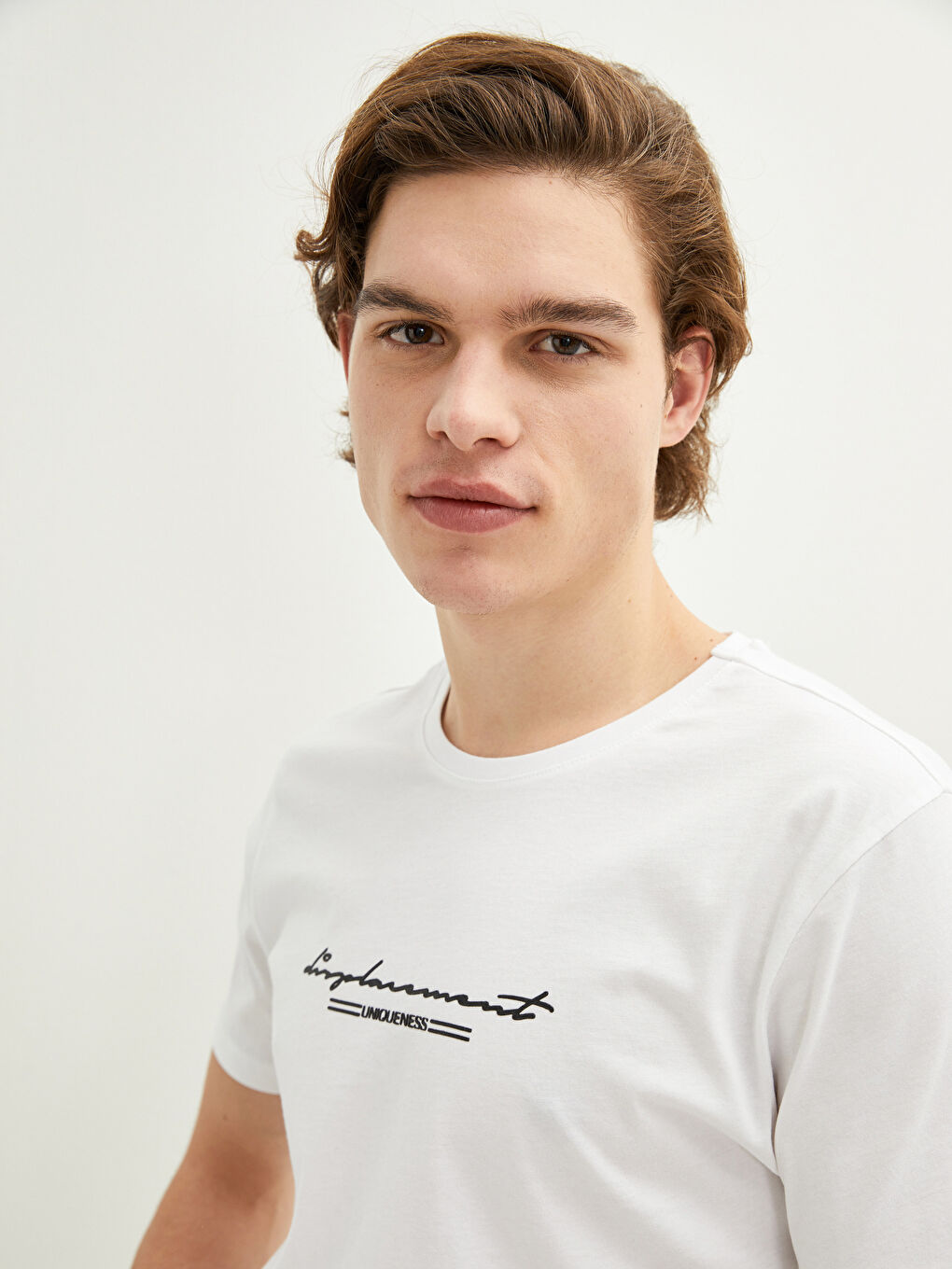 Crew Neck Short Sleeve Printed Combed Cotton Men's T-shirt