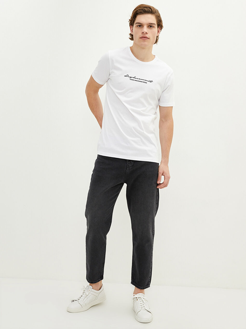 Crew Neck Short Sleeve Printed Combed Cotton Men's T-shirt-1