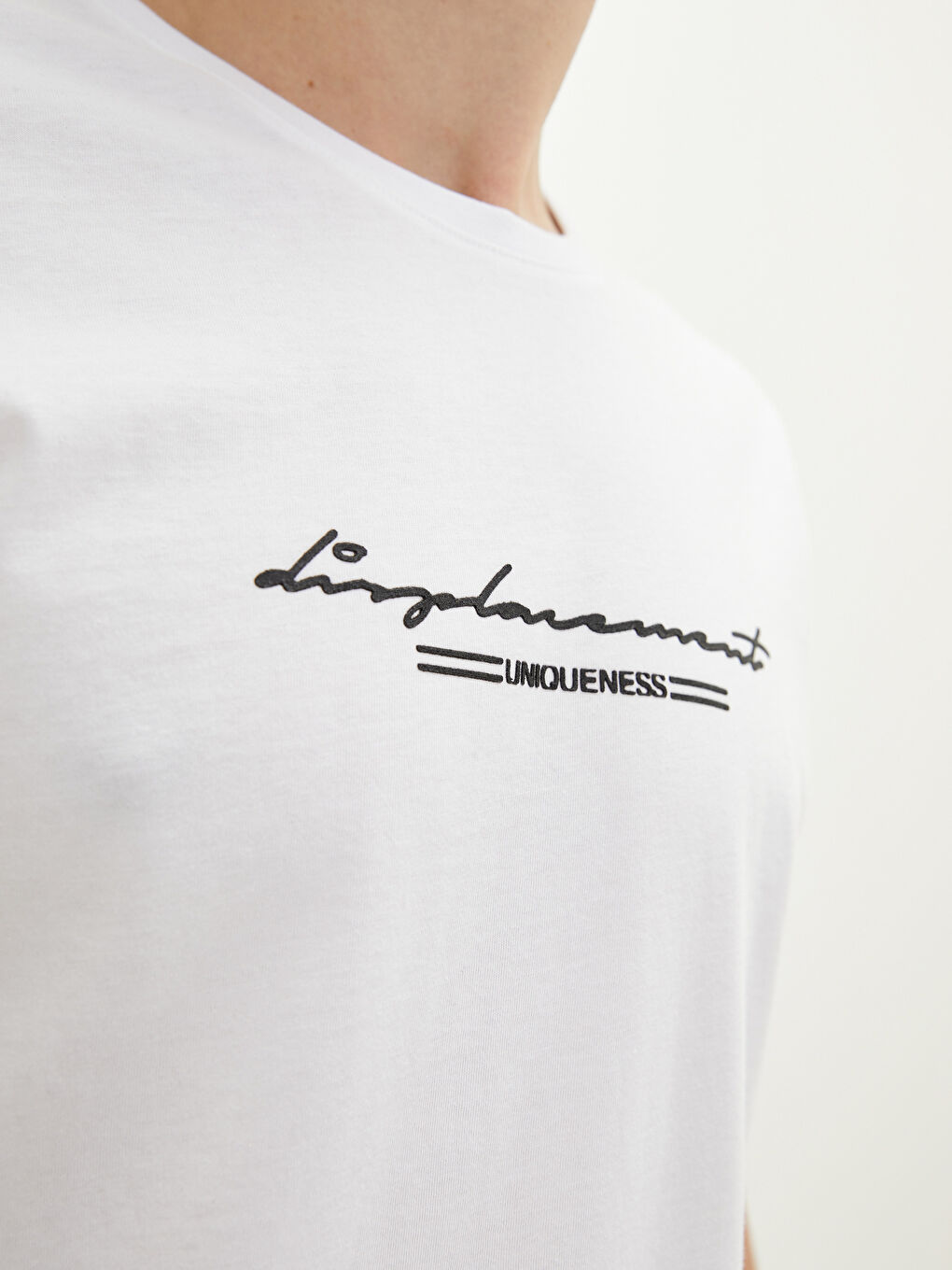 Crew Neck Short Sleeve Printed Combed Cotton Men's T-shirt-3