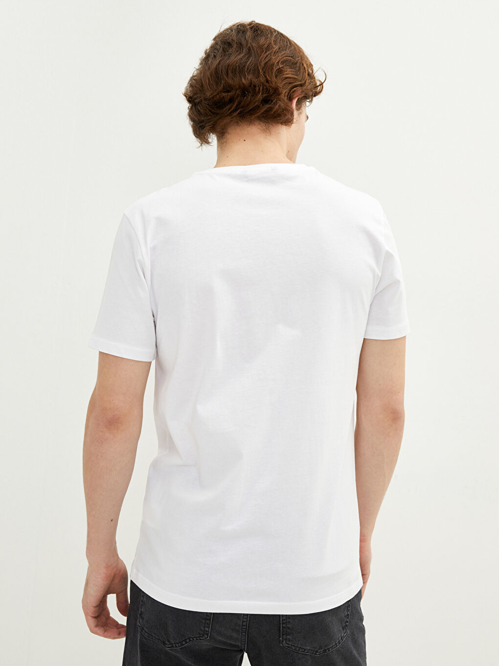 Crew Neck Short Sleeve Printed Combed Cotton Men's T-shirt-4