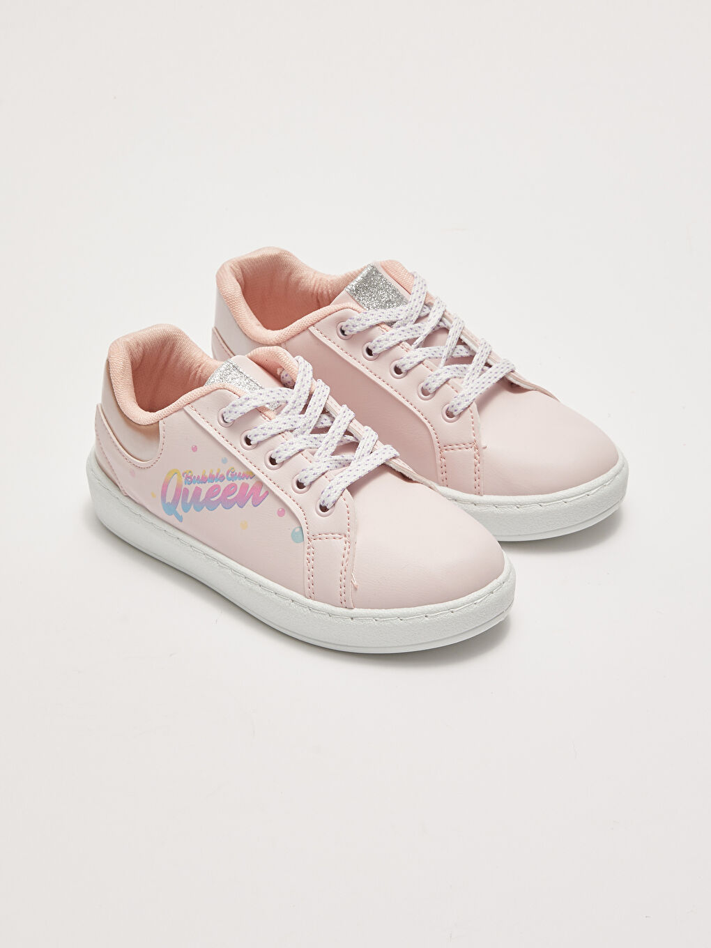 Кроссовки для девочек на шнуровке с принтом под кожу