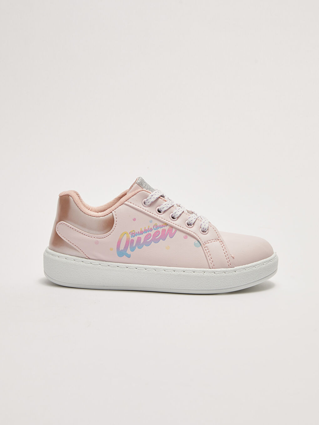 Кроссовки для девочек на шнуровке с принтом под кожу-1