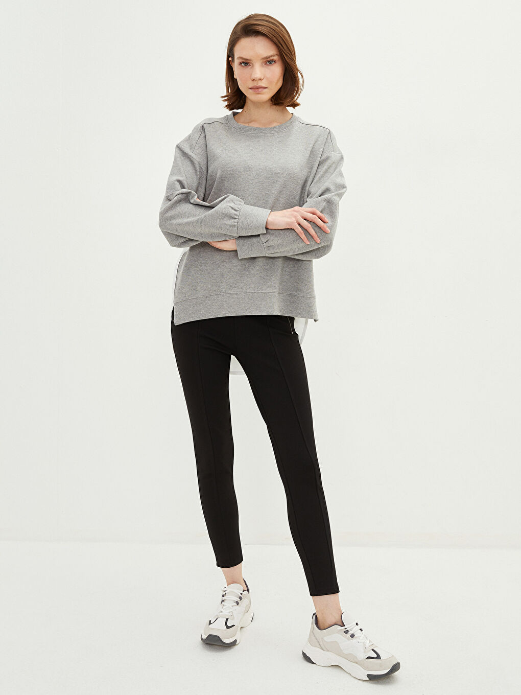 LCW Vision Crew Neck Plain Long Sleeve Women's Sweatshirt -S2CS70Z8-LAL