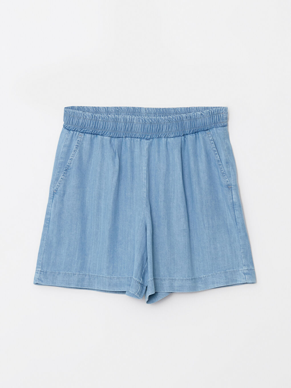 Women's Elastic Waist Straight Jean Shorts -S2CS93Z8-315